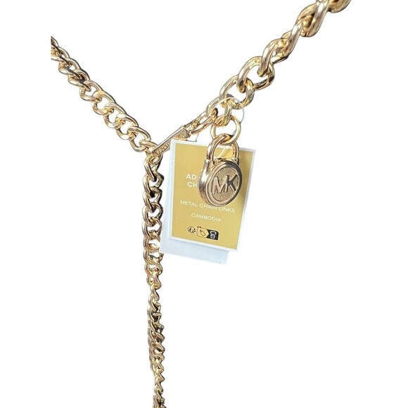 Michael Kors Gold Lock & Key Chain Belt Size L / XL NWT Business Chic Casual - Picture 3 of 11